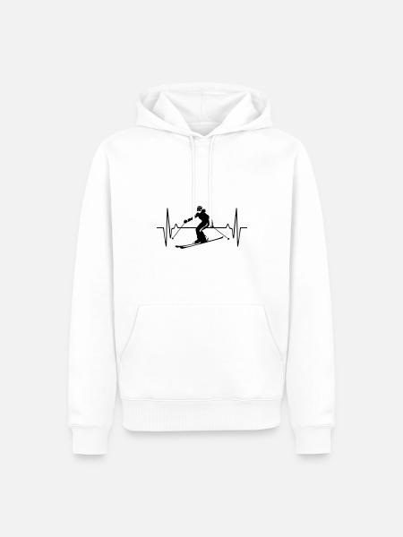 Skiing Skiing Woman Pulse Frequency - Men’s Premium Organic Hoodie - white
