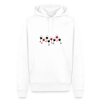 Verre à vin rouge de vin - Sweat à capuche Premium bio Homme - blanc - Devant - Nico (187cm)