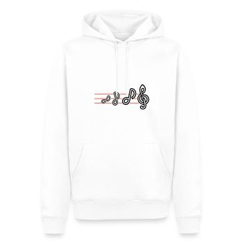 Partitions de musique - Sweat à capuche Premium bio Homme - blanc - Devant - Nico (187cm)