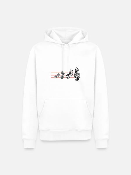 Sheet Music Music - Men’s Premium Organic Hoodie - white