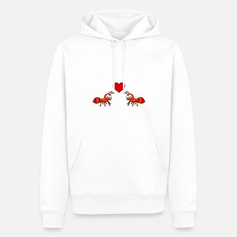 Fourmi Comic Couple amour - Sweat à capuche Premium bio Homme - blanc