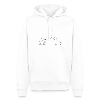 Elephant Comic Couple Amour - Sweat à capuche Premium bio Homme - blanc - Devant - Nico (187cm)