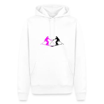 Ski Ski Femme Silhouette - Sweat à capuche Premium bio Homme - blanc - Devant - Nico (187cm)