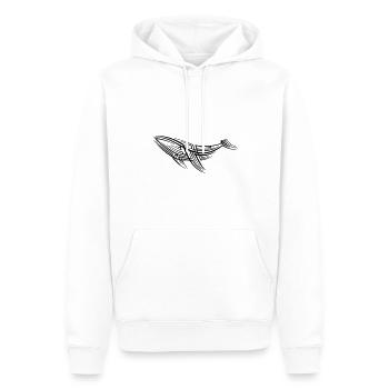 Tatouage tribal de baleine - Sweat à capuche Premium bio Homme - blanc - Devant - Nico (187cm)