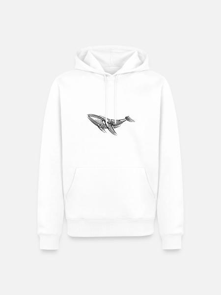 Wale Tribal Tattoo - Männer Premium Bio Hoodie - Weiß
