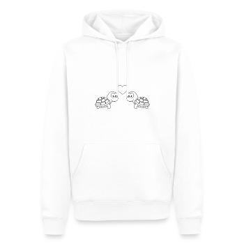 Turtle Comic Couple Love - Men’s Premium Organic Hoodie - white - Front - Nico (187cm)