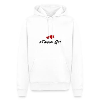 Fermier Fille Fille Coeur Amour - Sweat à capuche Premium bio Homme - blanc - Devant - Nico (187cm)