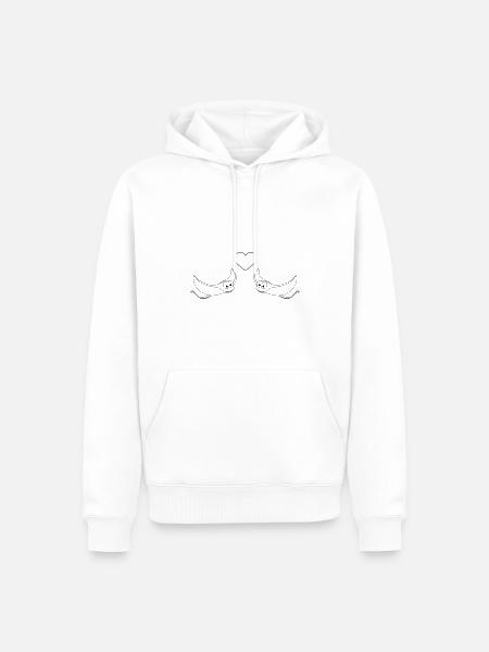 Rays Comic Animal Couple love - Men’s Premium Organic Hoodie - white