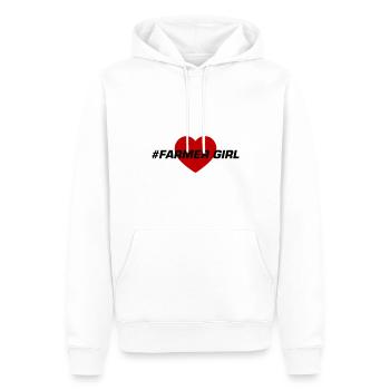 Fermier Fille Fille Coeur Amour - Sweat à capuche Premium bio Homme - blanc - Devant - Nico (187cm)