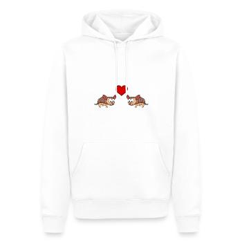 Armadillo Comic Couple Amour - Sweat à capuche Premium bio Homme - blanc - Devant - Nico (187cm)