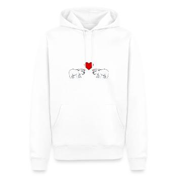 Eisbär Comic Paar liebe - Männer Premium Bio Hoodie - Weiß - Vorne - Nico (187cm)