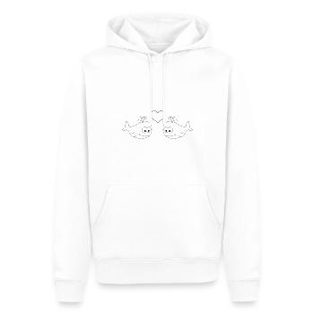 Whales Comic Couple love - Men’s Premium Organic Hoodie - white - Front - Nico (187cm)