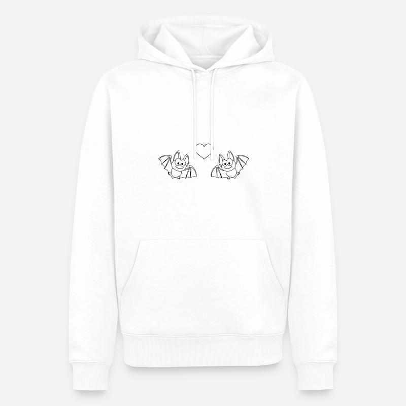 Bat Comic Couple Amour - Sweat à capuche Premium bio Homme - blanc