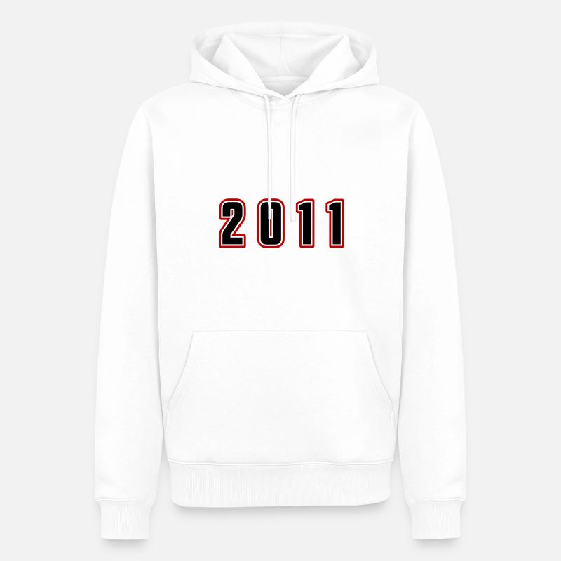 Numéro de l’année 2011 - Sweat à capuche Premium bio Homme - blanc
