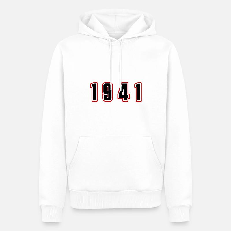 Numéro de l’année 1941 - Sweat à capuche Premium bio Homme - blanc