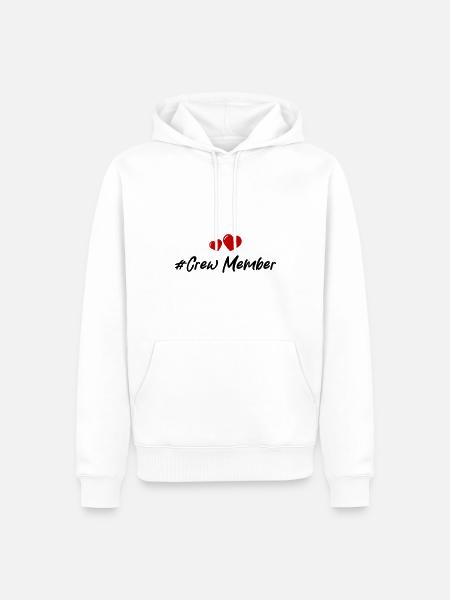 Crew Mitglied Herz Liebe - Männer Premium Bio Hoodie - Weiß