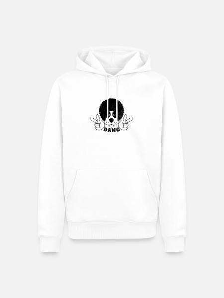 DAWG / Cool Funky Afro Friedenshund - Männer Premium Bio Hoodie - Weiß
