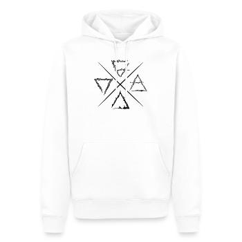 Quatre éléments symboles - Sweat à capuche Premium bio Homme - blanc - Devant - Nico (187cm)