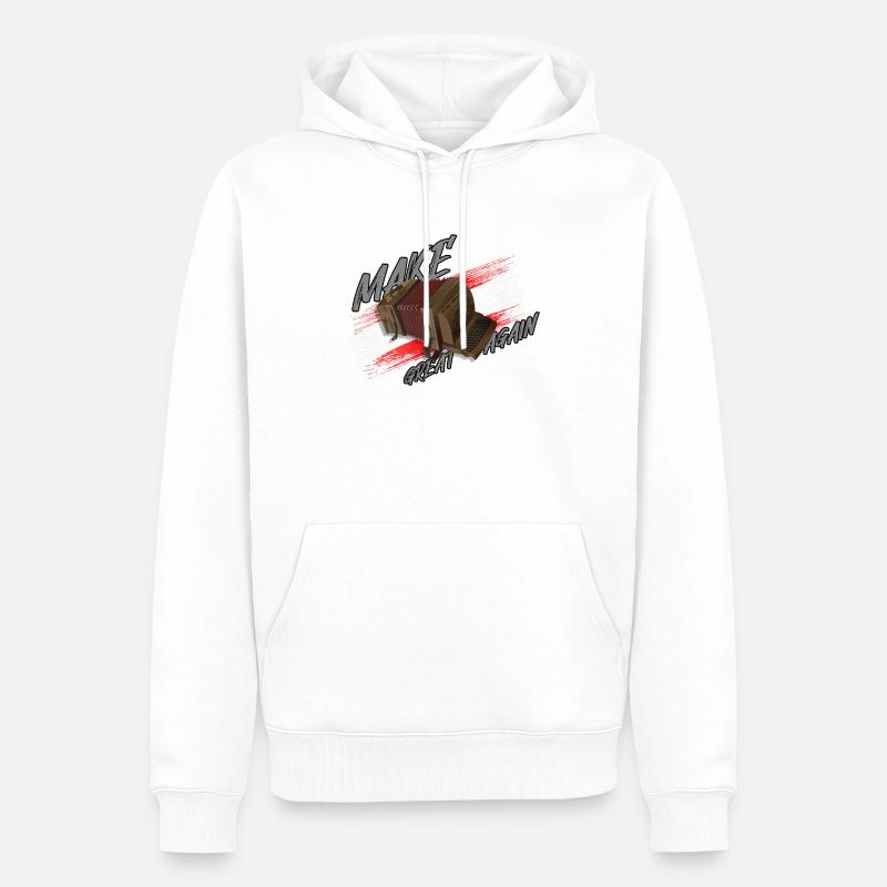 MAKE Quetschn GREAT AGAIN | ZiachON! - Männer Premium Bio Hoodie - Weiß