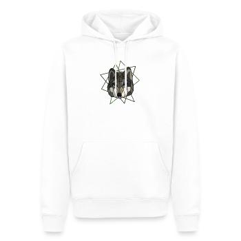 Wolf - Sweat à capuche Premium bio Homme - blanc - Devant - Nico (187cm)