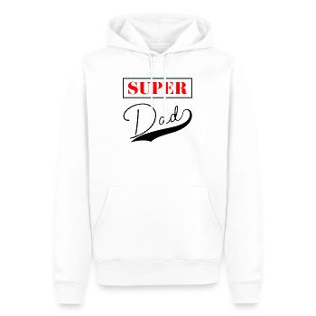 Super Papa - Sweat à capuche Premium bio Homme - blanc - Devant - Nico (187cm)