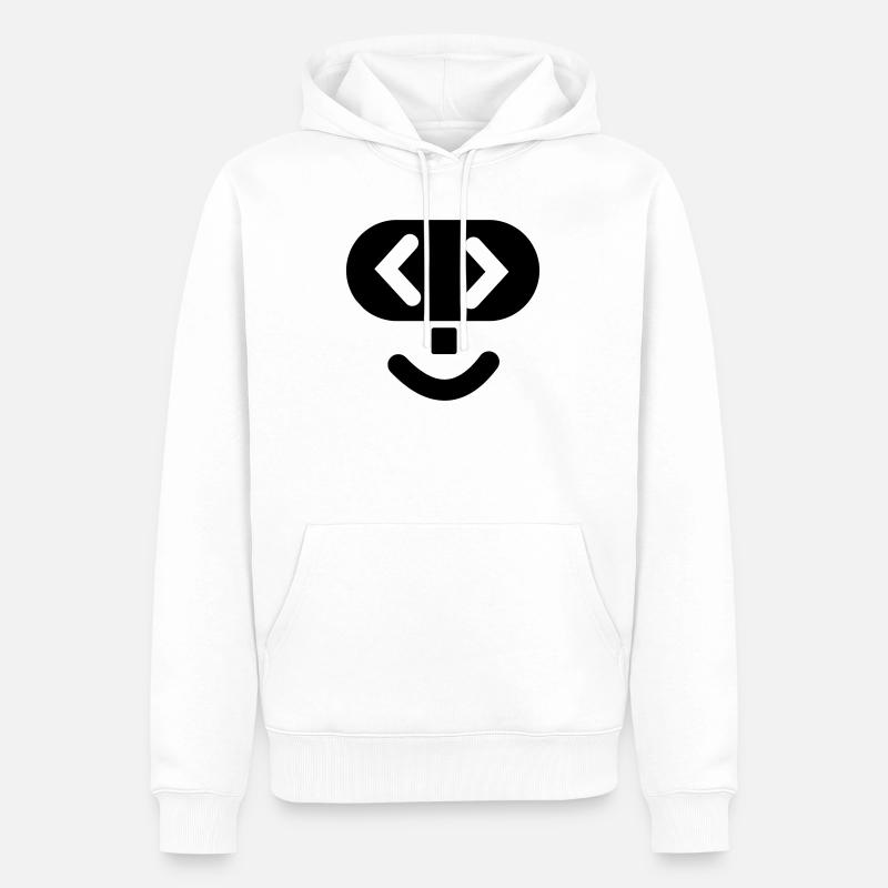 Logo du hacker 2 - Sweat à capuche Premium bio Homme - blanc