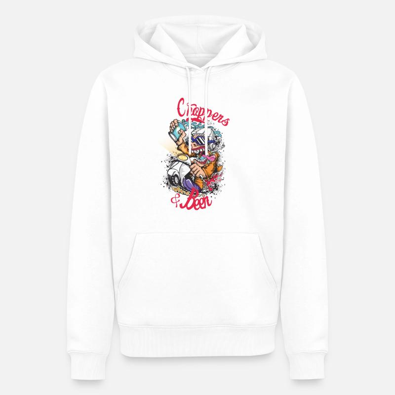 Les hélicos Équipe Scooter Singe - Sweat à capuche Premium bio Homme - blanc