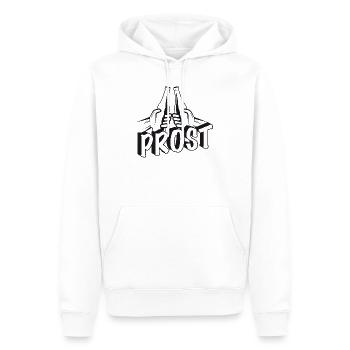deux bouteilles de bière dans vos mains Pour porter un toast Cheers - Sweat à capuche Premium bio Homme - blanc - Devant - Nico (187cm)
