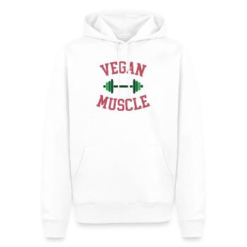 Muscle végétalien - Sweat à capuche Premium bio Homme - blanc - Devant - Nico (187cm)