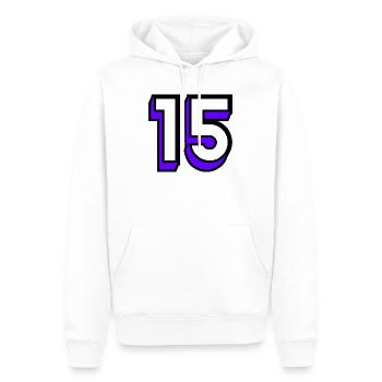 15. 15 JAHRE. 15-jähriges Jubiläum. GEBURTSTAG 15 JAHRE. - Männer Premium Bio Hoodie - Weiß - Vorne - Nico (187cm)