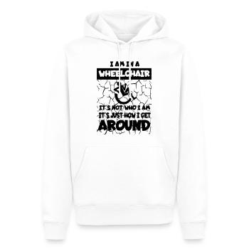 Ich bewege mich in meinem Rollstuhl * - Männer Premium Bio Hoodie - Weiß - Vorne - Nico (187cm)