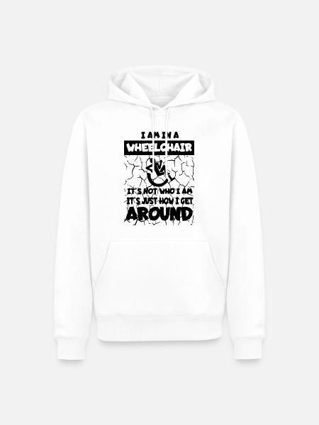 Ich bewege mich in meinem Rollstuhl * - Männer Premium Bio Hoodie - Weiß