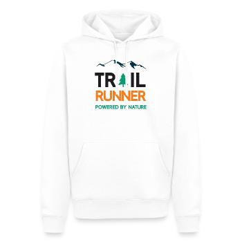 Trail Runner - Propulsé par la nature - Sweat à capuche Premium bio Homme - blanc - Devant - Nico (187cm)