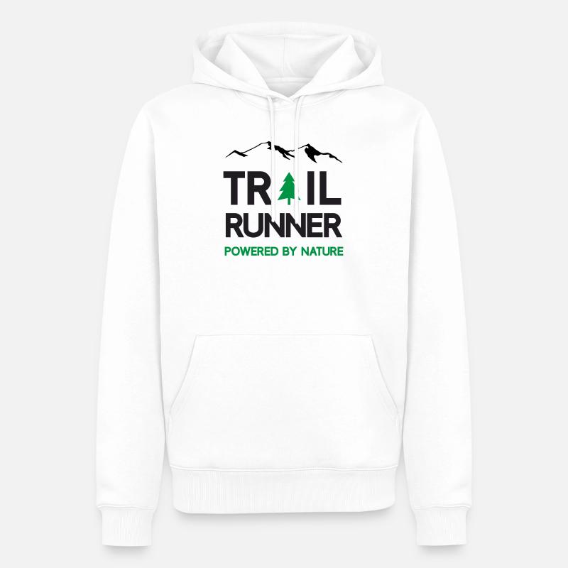 Trail Runner - Powered by Nature - Männer Premium Bio Hoodie - Weiß