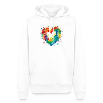 Heart - Men’s Premium Organic Hoodie - white - Front - Nico (187cm)