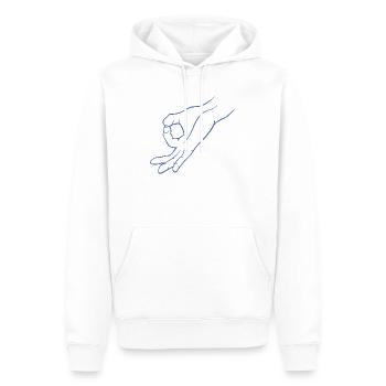 Handzeichen Loch Gereingeguckt Kinderspiel - Männer Premium Bio Hoodie - Weiß - Vorne - Nico (187cm)