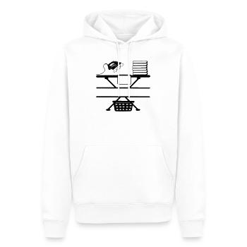 Dampfbügeleisen Paste und Textbanner - Männer Premium Bio Hoodie - Weiß - Vorne - Nico (187cm)