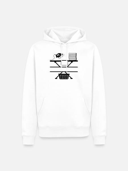 Dampfbügeleisen Paste und Textbanner - Männer Premium Bio Hoodie - Weiß
