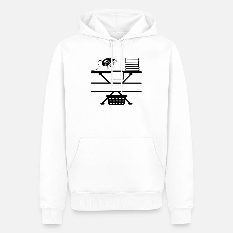 Dampfbügeleisen Paste und Textbanner - Männer Premium Bio Hoodie - Weiß