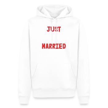 ICH HABE GERADE GEHEIRATET. Junggesellinnenabschied. VALENTINSTAG. PAAR. LIEBE - Männer Premium Bio Hoodie - Weiß - Vorne - Nico (187cm)