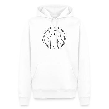 Ente im geometrischen Design - Männer Premium Bio Hoodie - Weiß - Vorne - Nico (187cm)