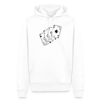 cards icon spielkarten blatt poker skat spieler - Männer Premium Bio Hoodie - Weiß - Vorne - Nico (187cm)
