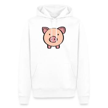 Schweinchen - Männer Premium Bio Hoodie - Weiß - Vorne - Nico (187cm)