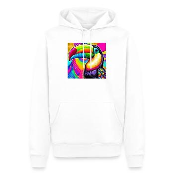 Toucan Pop Art - Sweat à capuche Premium bio Homme - blanc - Devant - Nico (187cm)