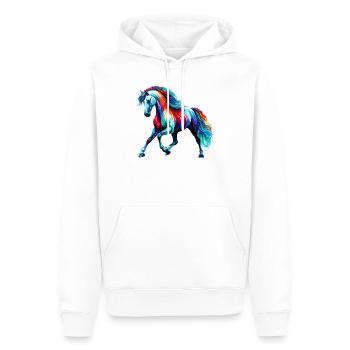 Pferd - Männer Premium Bio Hoodie - Weiß - Vorne - Nico (187cm)