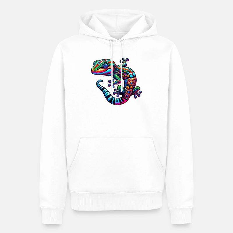 Gecko - Sweat à capuche Premium bio Homme - blanc