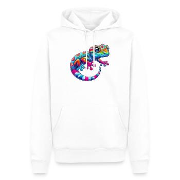 Gecko - Männer Premium Bio Hoodie - Weiß - Vorne - Nico (187cm)