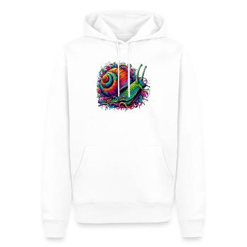 Escargot - Sweat à capuche Premium bio Homme - blanc - Devant - Nico (187cm)