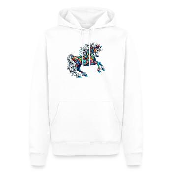 Cheval - Sweat à capuche Premium bio Homme - blanc - Devant - Nico (187cm)