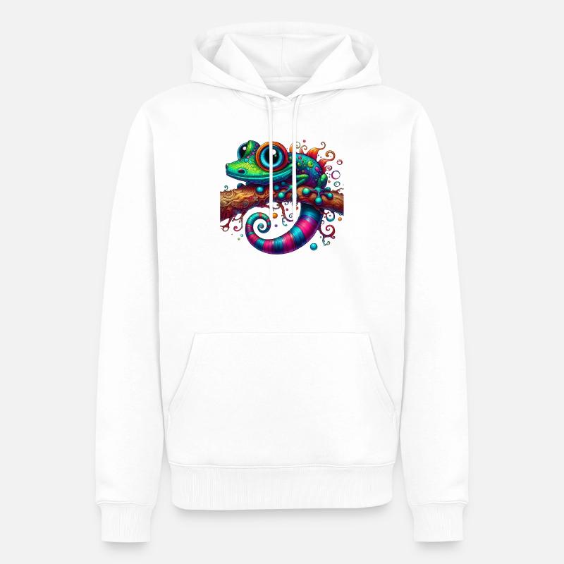 Gecko - Männer Premium Bio Hoodie - Weiß